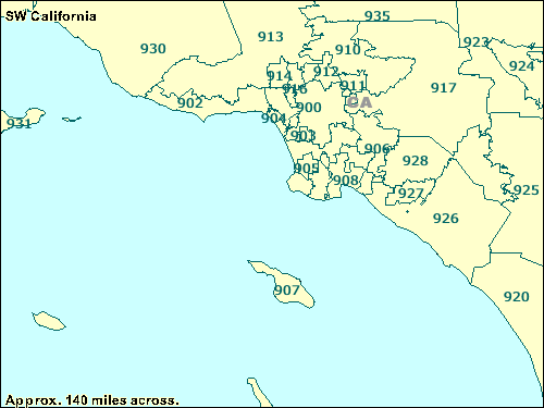 Los Angeles Zip Codes Map