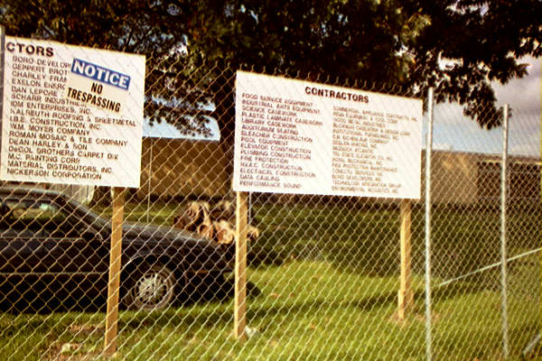 Ridley High School construction - NE sign right