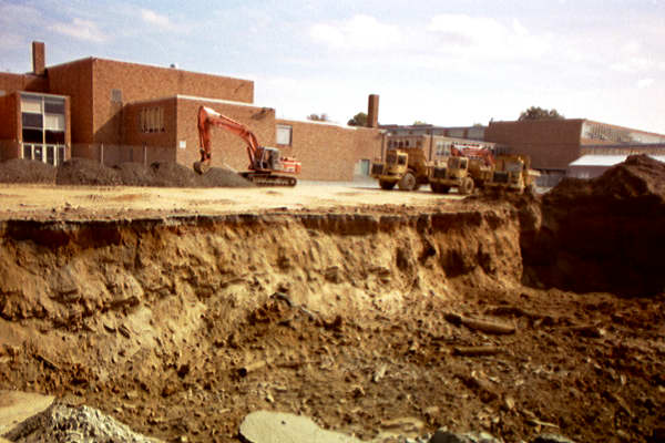 Ridley High School construction - SW cliff