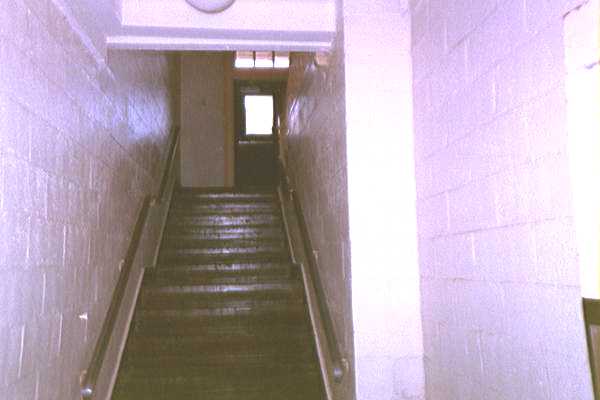 Ridley High School interior - Basement stairs