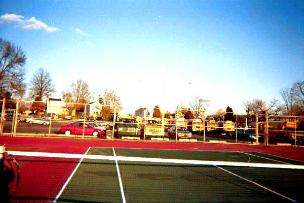 Ridley High School exterior - Tennis parking